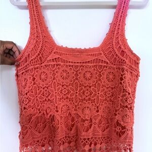 Pins & Needles Vibrant Crochet Tank Top